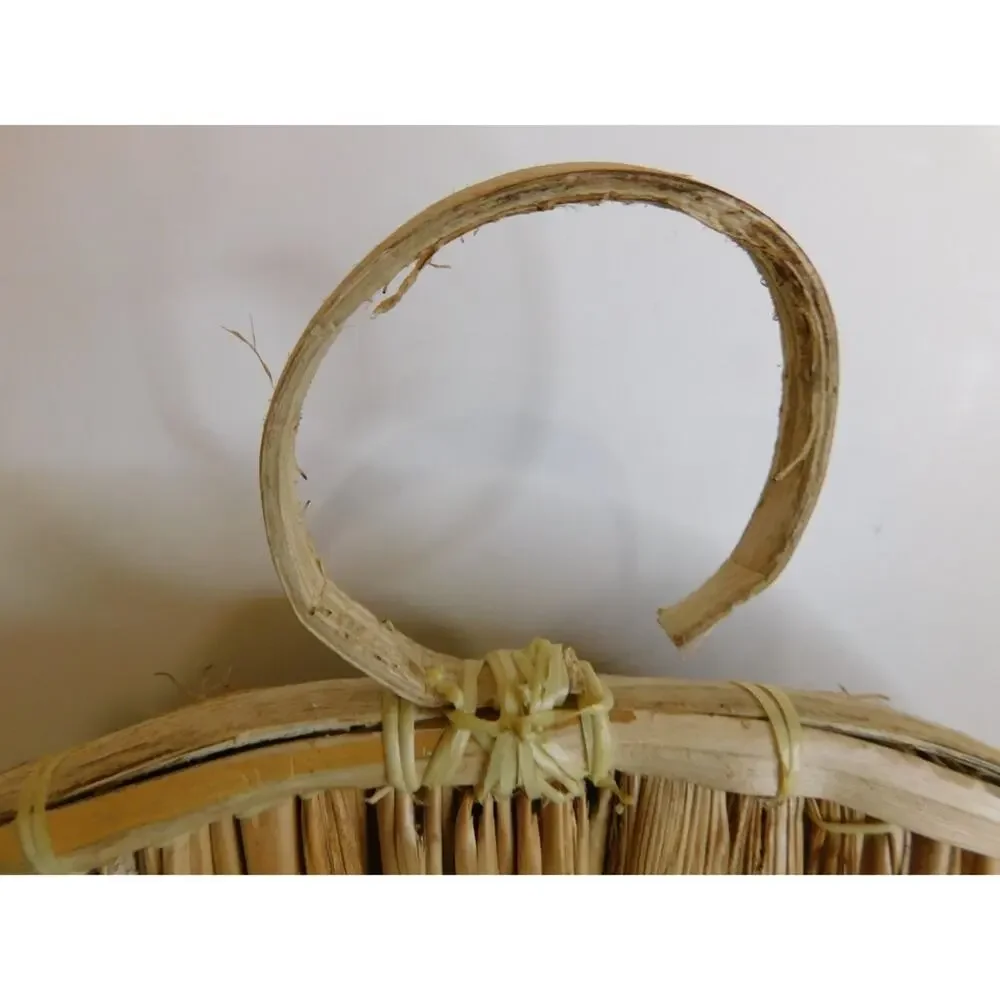 Vintage Woven Corn Husk Wall Baskets Set of 3 Boho Farmhouse Fall Harvest Decor